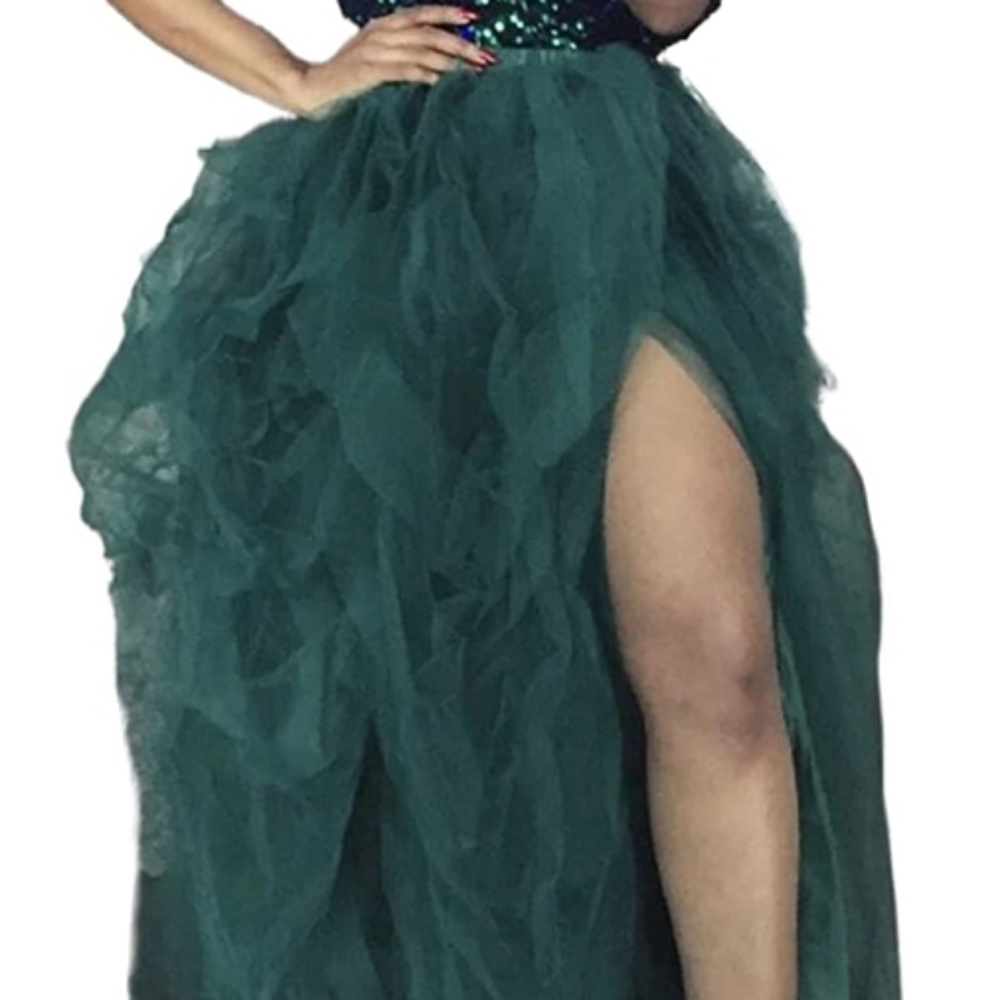 Green tulle skirt